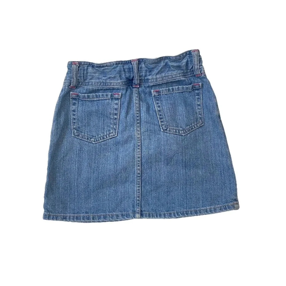 Gymboree Panda Denim Skirt Size 8 Vintage 2010 Embroidered Y2K Kidcore Aesthetic